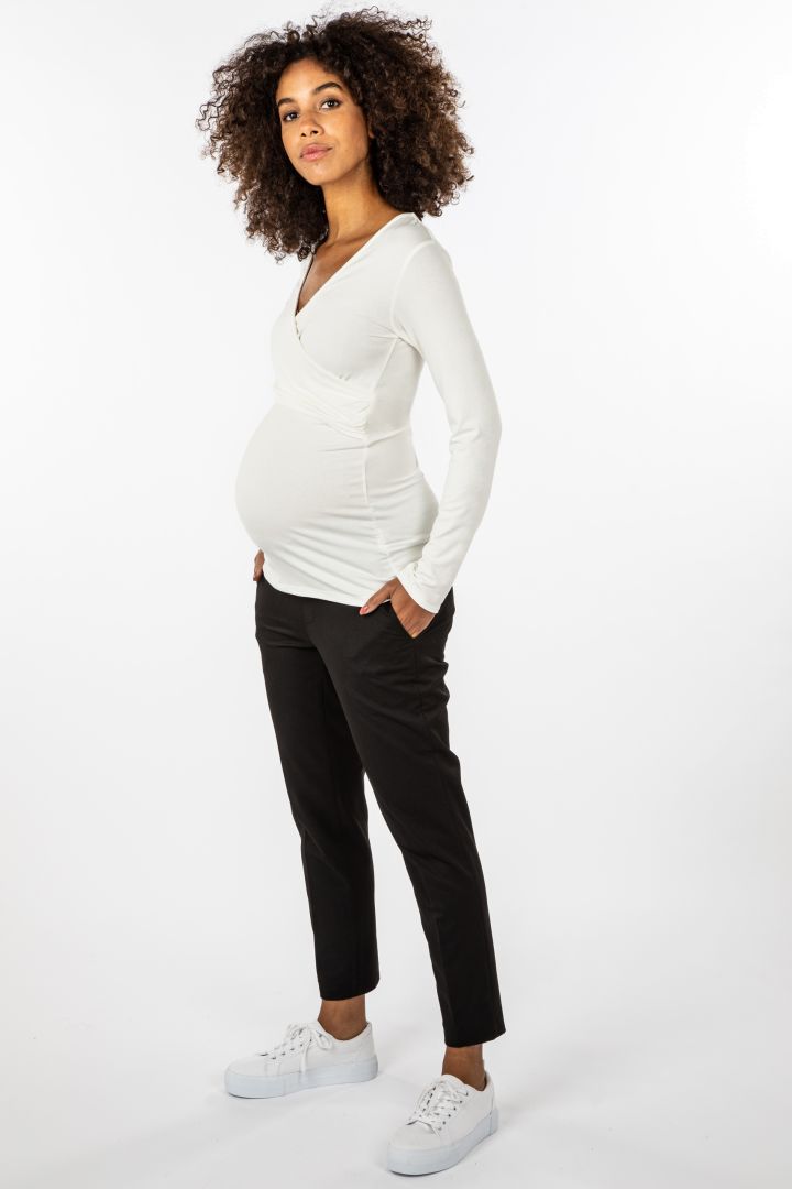 Eco Viscose Maternity and Nursing Shirt white