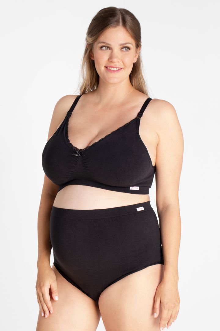 Organic Maternity- and nursing bra seamless black
