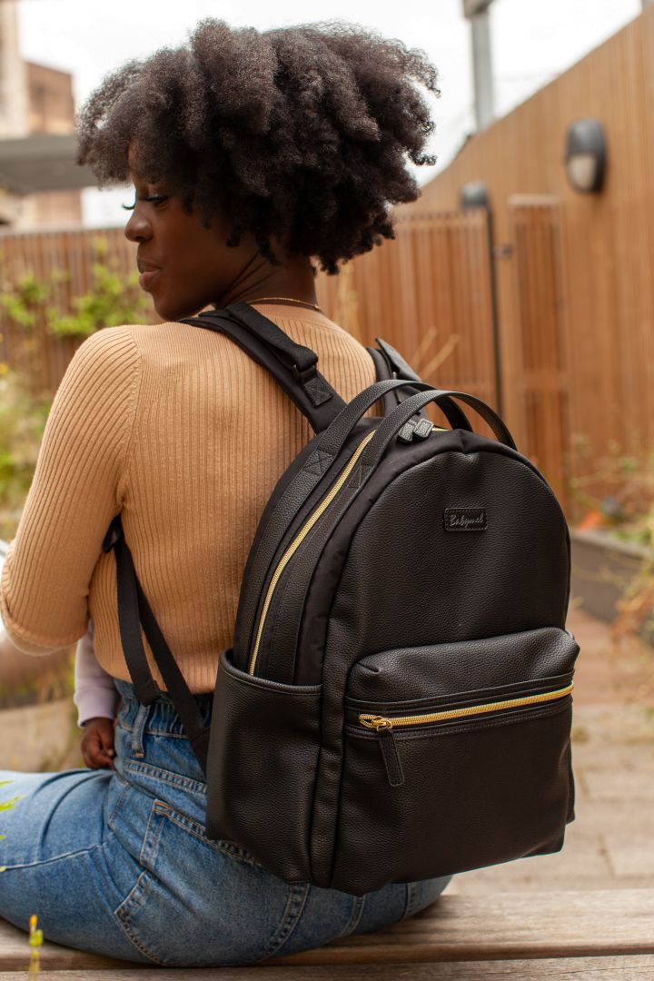 Vegan Leather Wrap Backpack with Zipper
