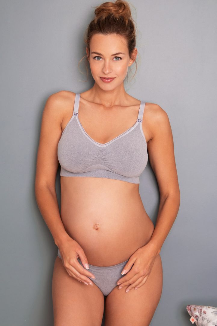 Seamless Pregnancy and Nursing Bras 2 Pack black/grey