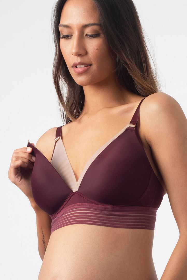 Triangle Maternity and Nursing Bra with Lace black