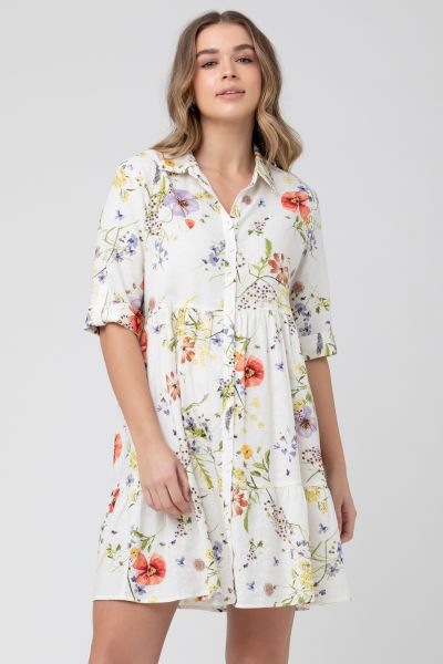 Maternity and Nursing Dress with Floral Print