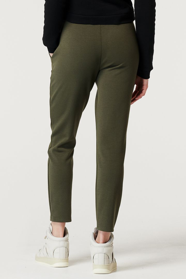 Jersey Maternity Trousers with Decorative Stitching