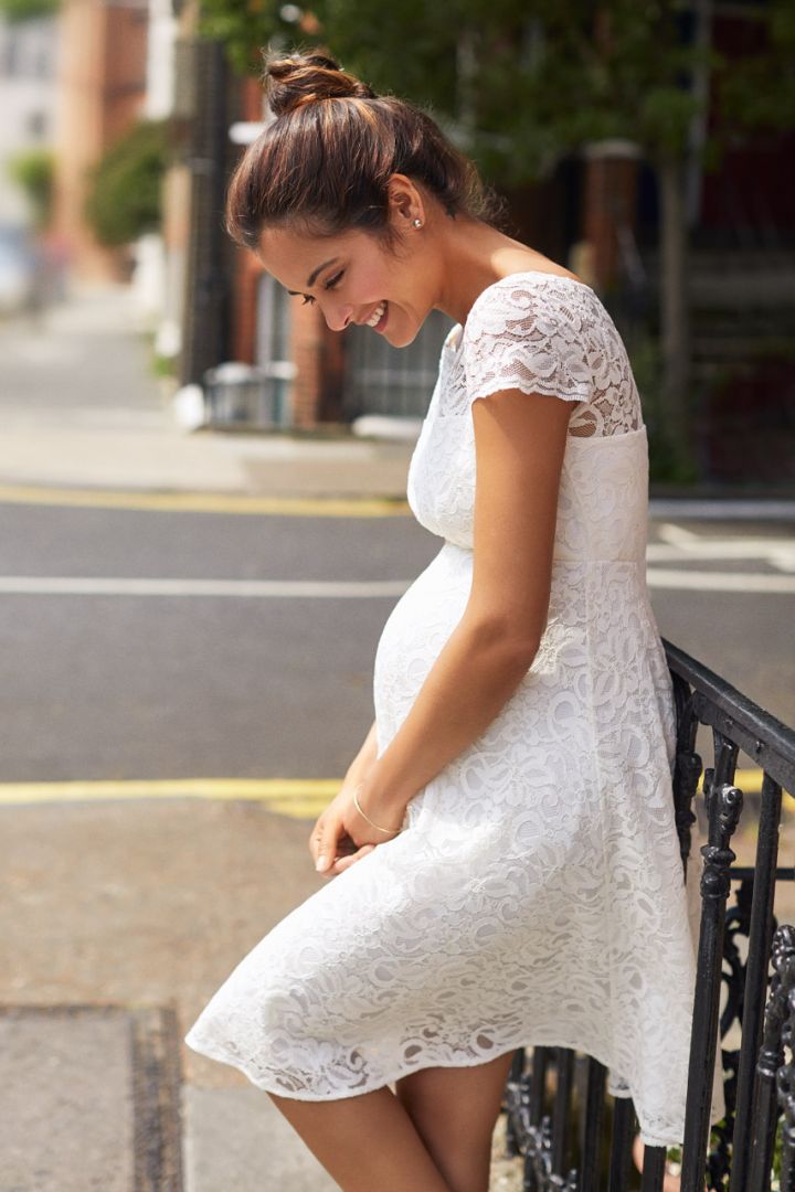 Floral Lace Maternity Wedding Dress
