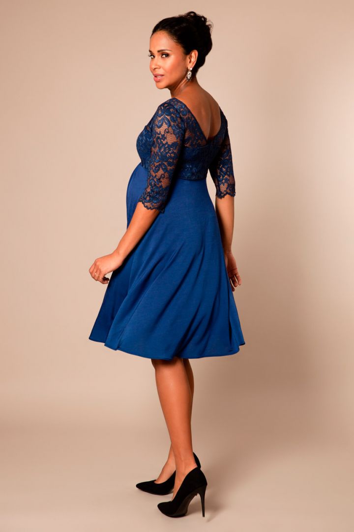 Festive Maternity dress with open back imperial blue