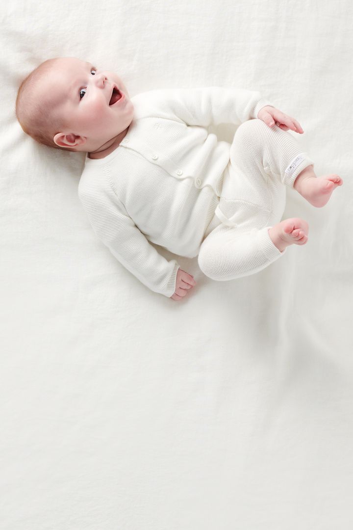 Organic Baby Knit Trousers white