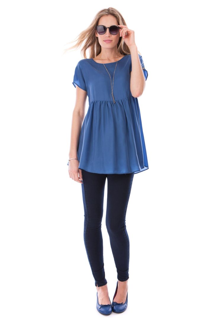 Maternity and Nursing Tunic with Buttons