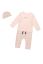 Preview: 3pcs Set with Baby Shirt, Trousers and Hat peach