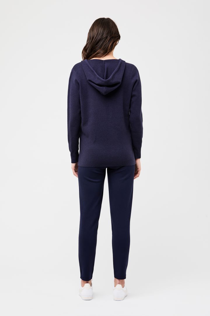 Maternity Knit Hoodie navy