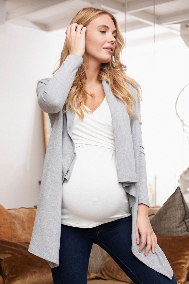 Maternity and Nursing Cardigan with Scarf Fronts