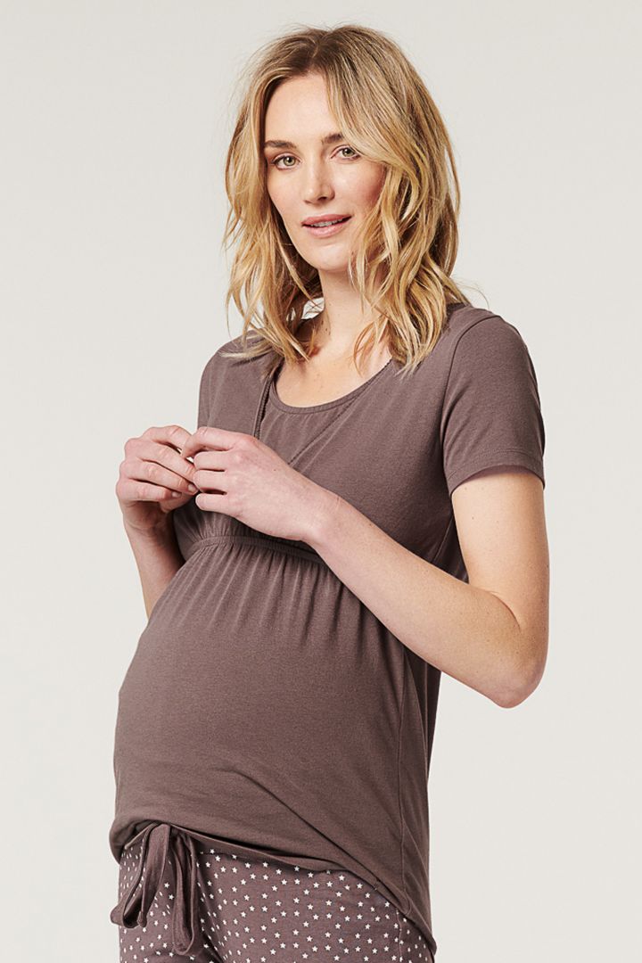 Organic Maternity and Nursing Shirt short sleeves