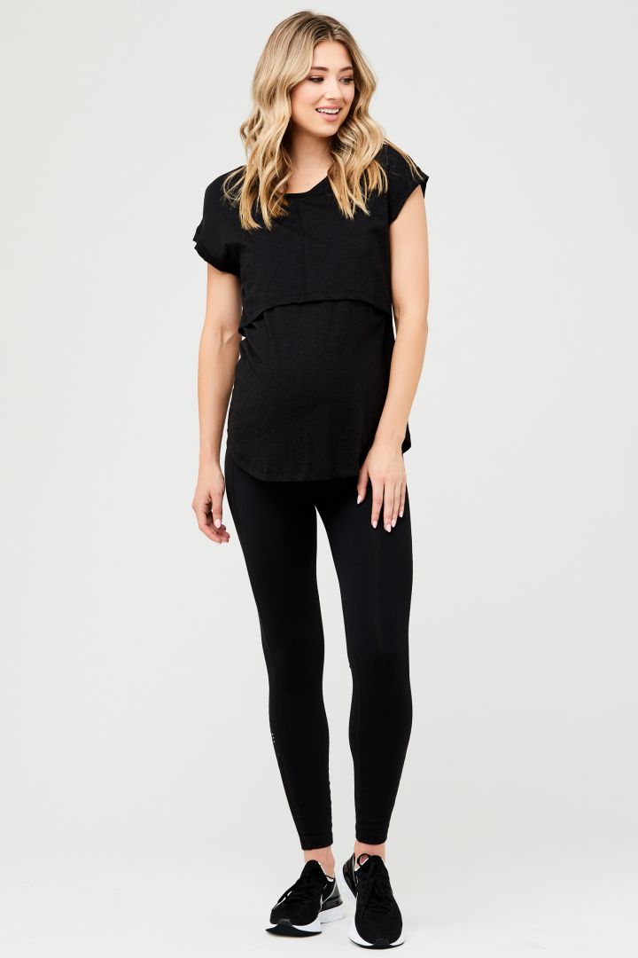 Maternity and Nursing Shirt Relaxed Fit black