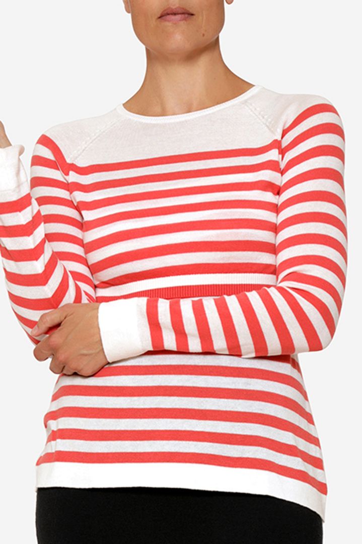 Organic Maternity and Nursing Jumper red/white
