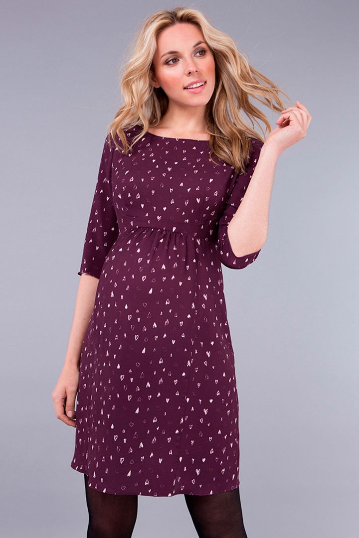 Maternity Dress with Heart Print