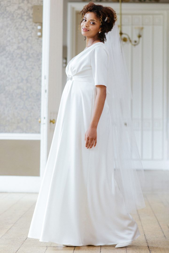 Satin Maternity Wedding Gown