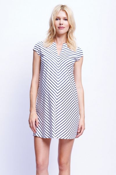 Shift Dress with Stripes