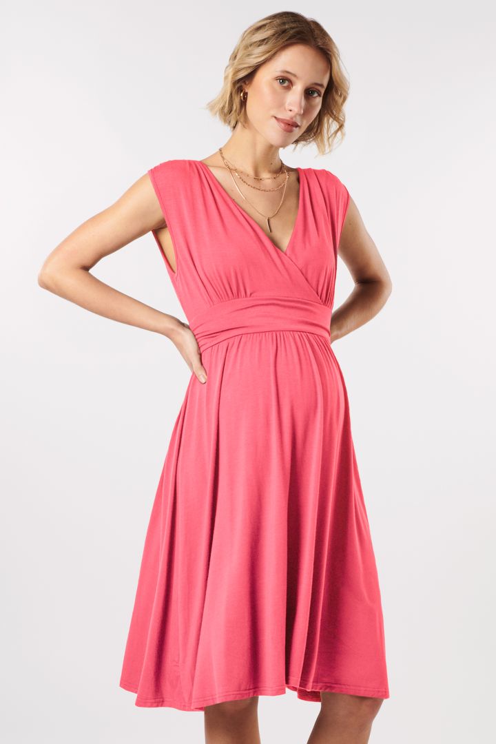 Maternity and Nursing Dress coral
