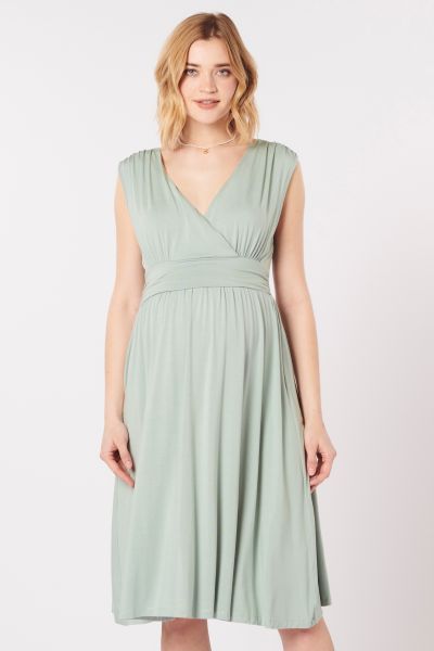 Maternity and Nursing Dress with Back Tie sage