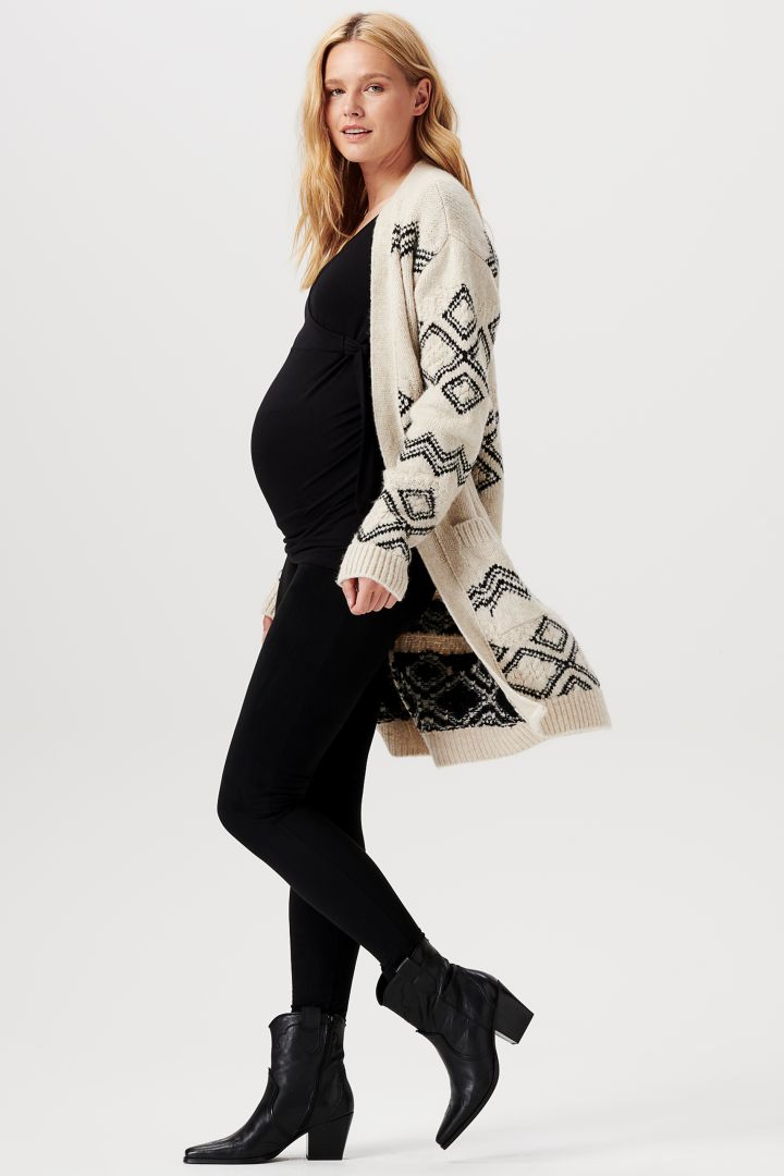 Long Boho Style Maternity Cardigan