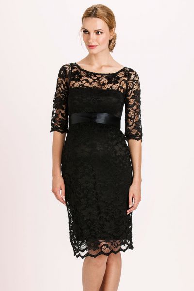 Lace Dress with Sash black