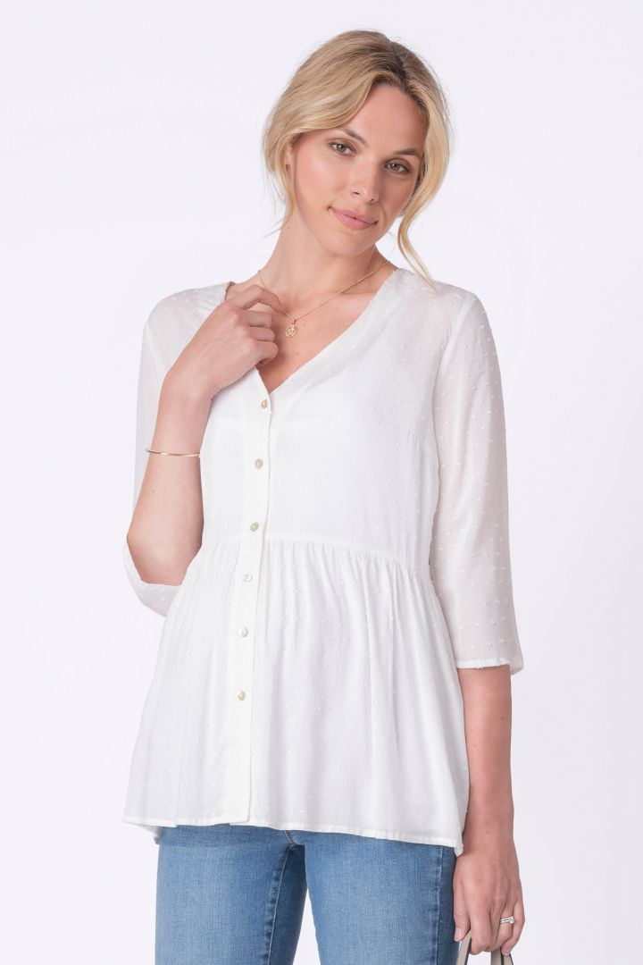 Maternity and Nursing Tunic Front V-Neck Button