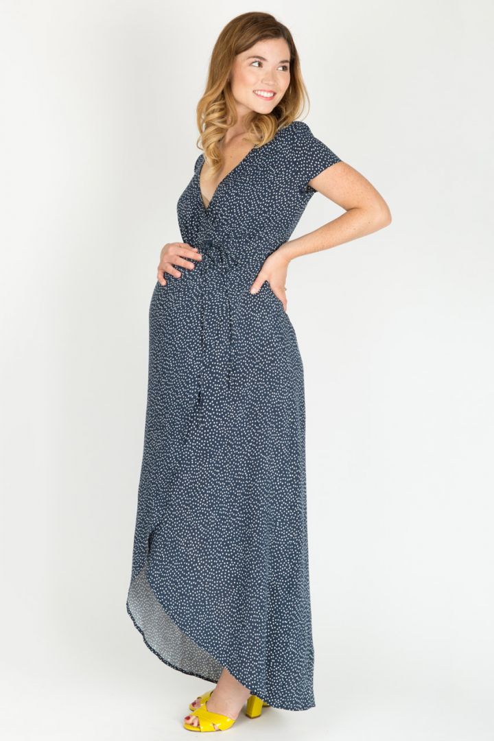 Wrap maxi dress for maternity and nursing