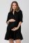 Preview: Maternity and Nursing Tunic Dress with Button Placket black