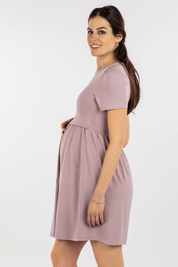 Eco Viscose Maternity and Nursing Dress lilac