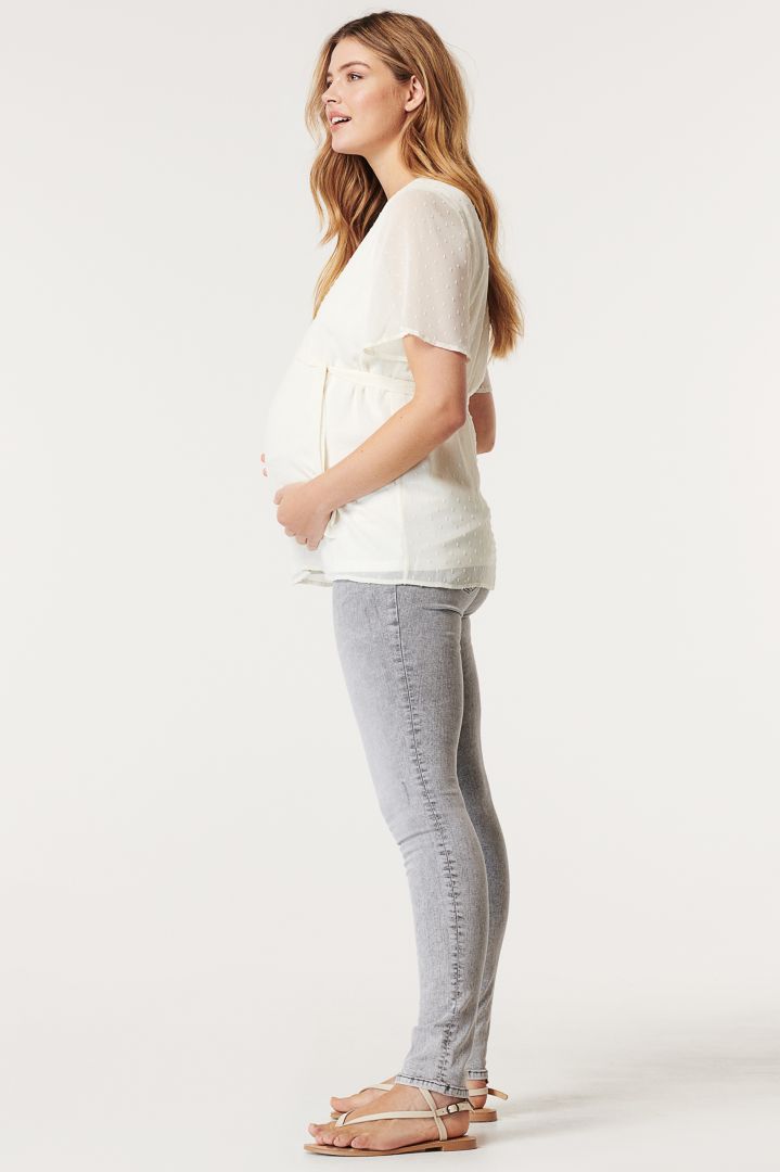 Maternity Blouse with Cap Sleeves