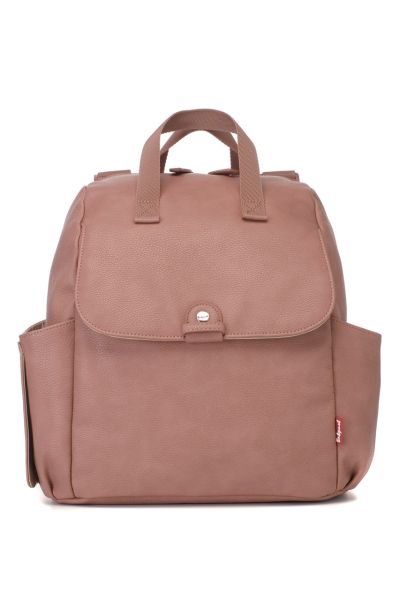 Baby-Changing Backpack Sleek Faux Leather rose