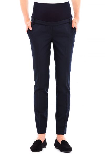 Business Maternity Trousers with Classic Creases blue
