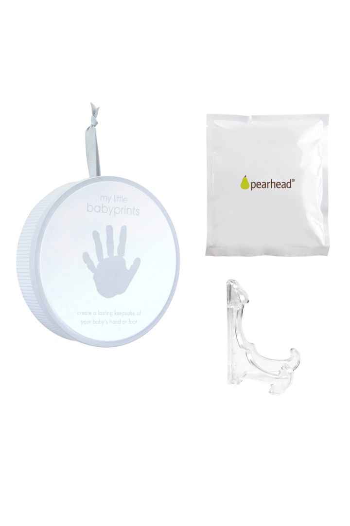 Gift Box for Baby Handprint or Footprint Grey