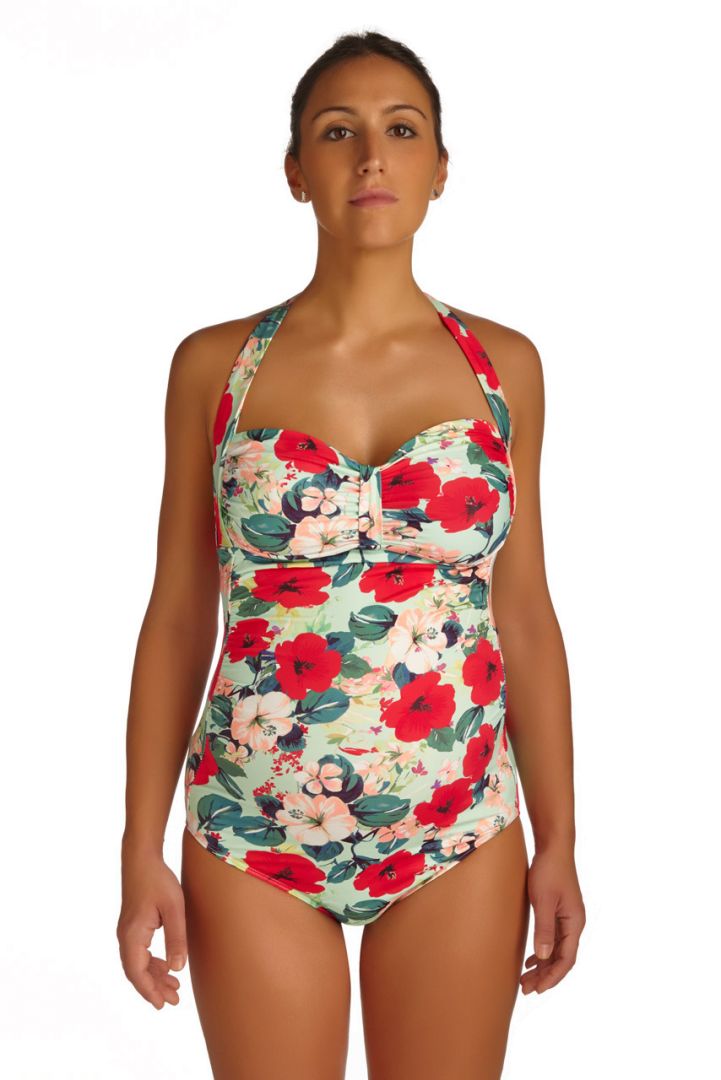 Maternity swimsuit flower print