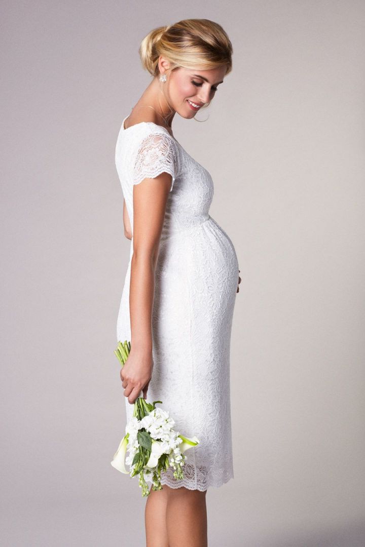 Maternity Wedding Dress with V-Neck
