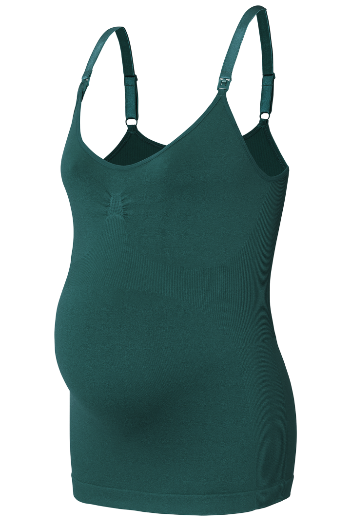 Seamless Maternity and Nursing Top pine green