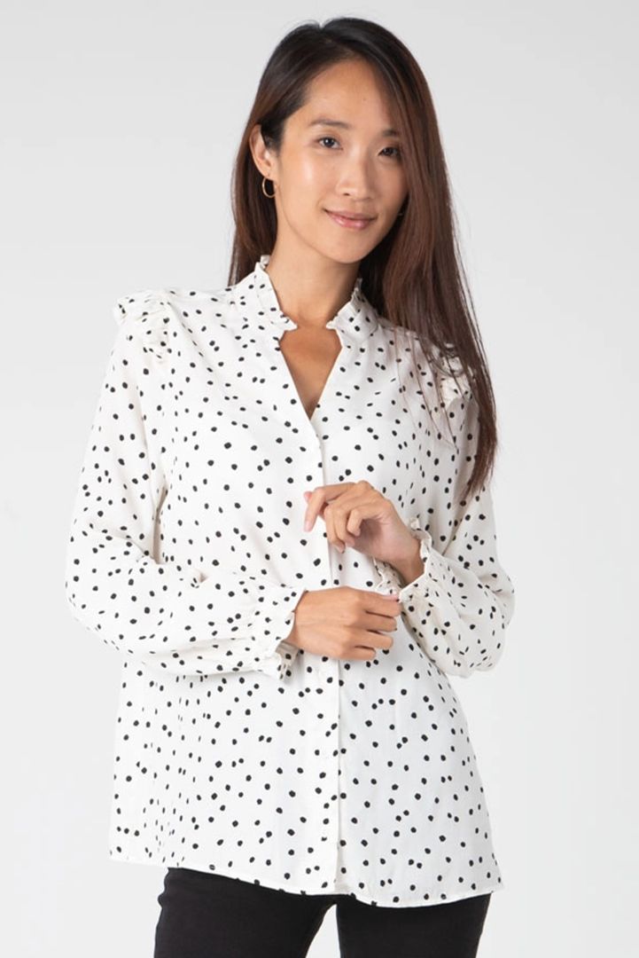 Maternity and Nursing Blouse with Dots