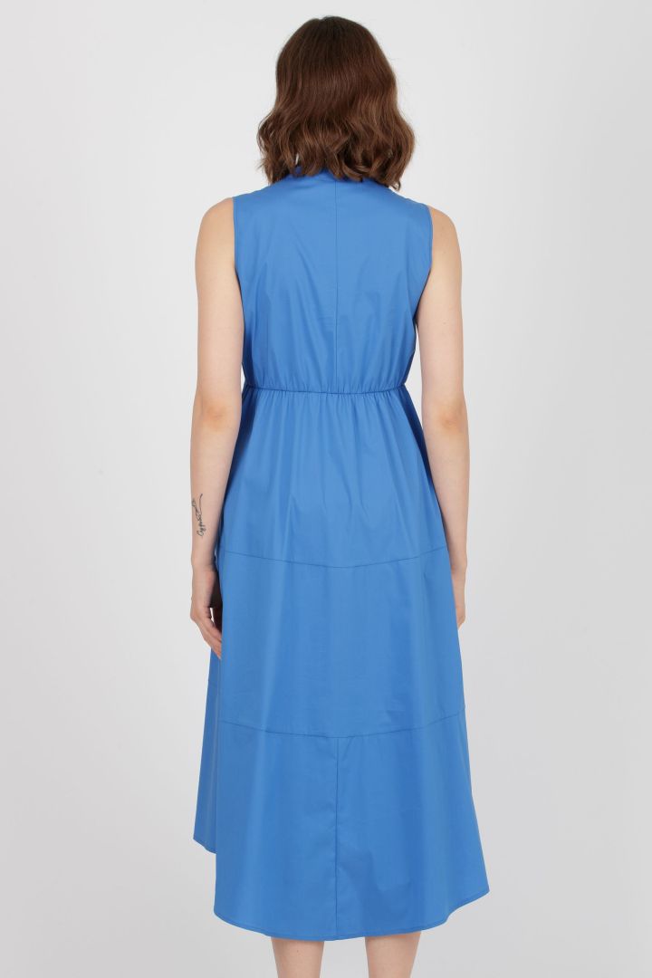 Midi Cotton Maternity Dress royal blue