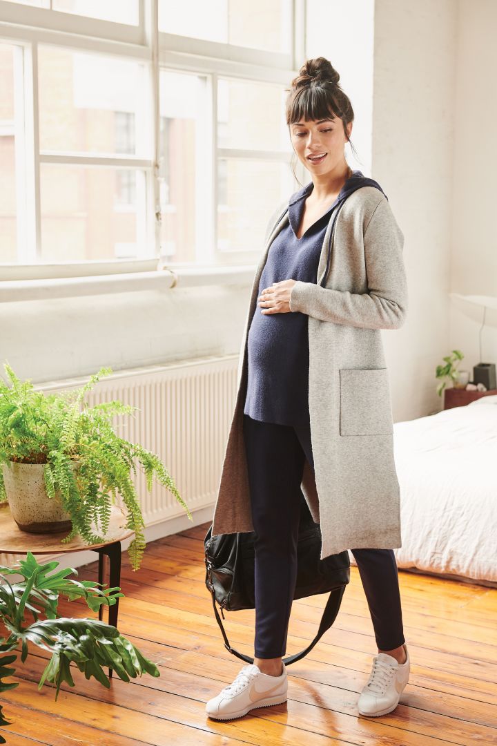 Long Maternity Cardigan grey