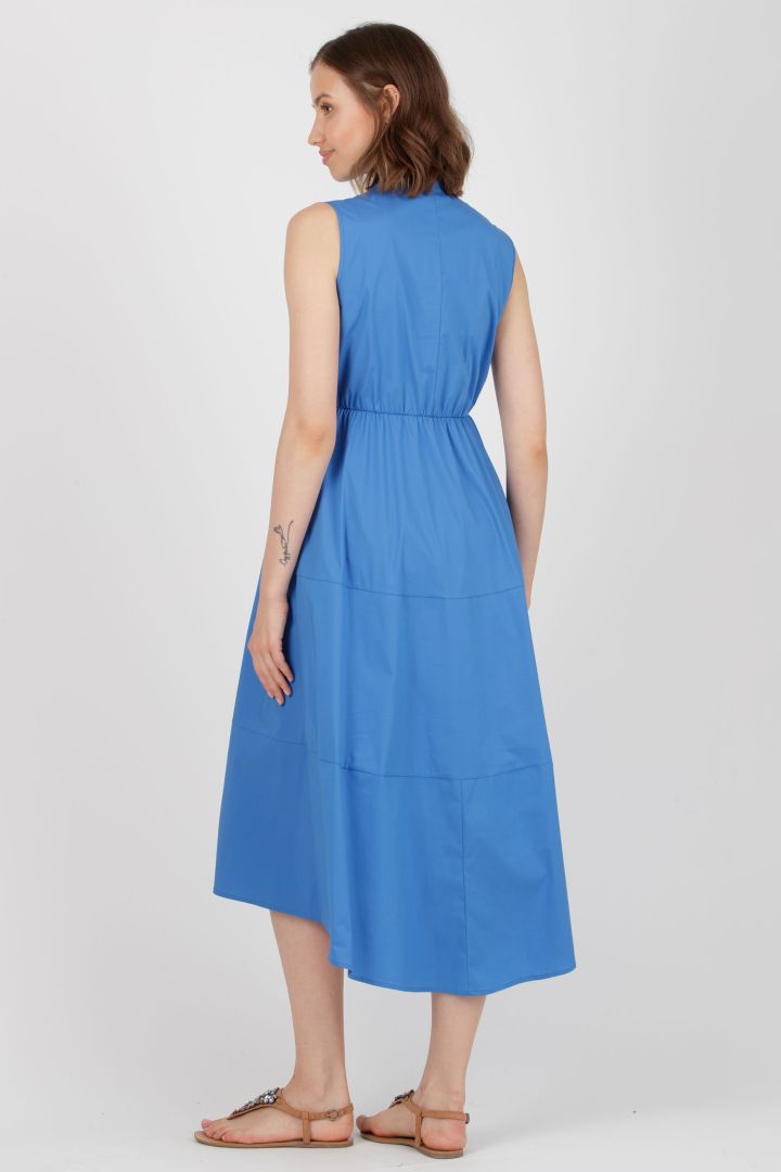 Midi Cotton Maternity Dress royal blue