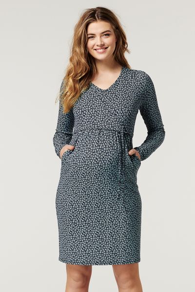 Ecovero Maternity and Nursing Dress with Floral Print