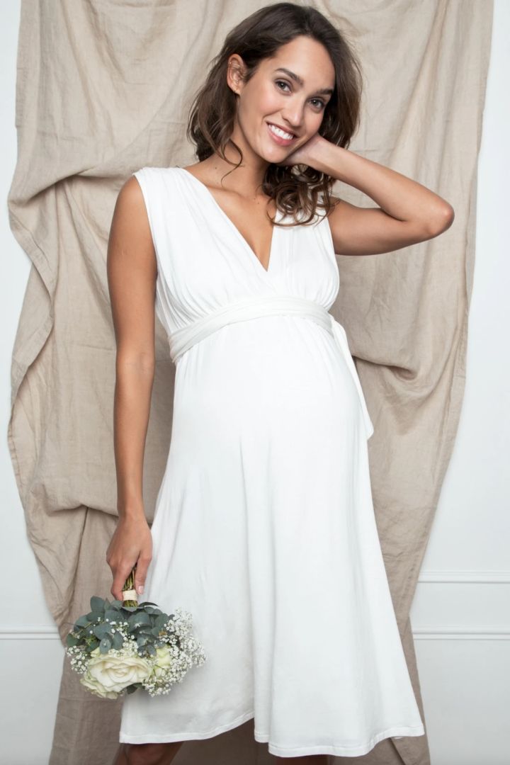 Sleeveless Maternity and Nursing Wedding Dress