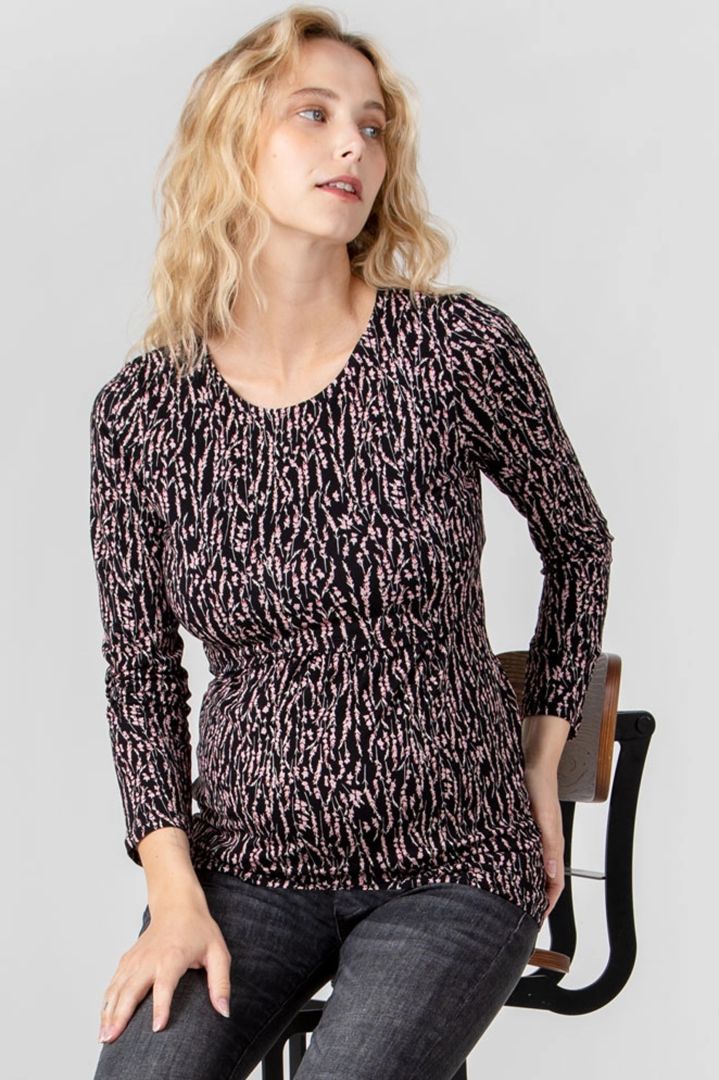 Maternity and nursing top with print