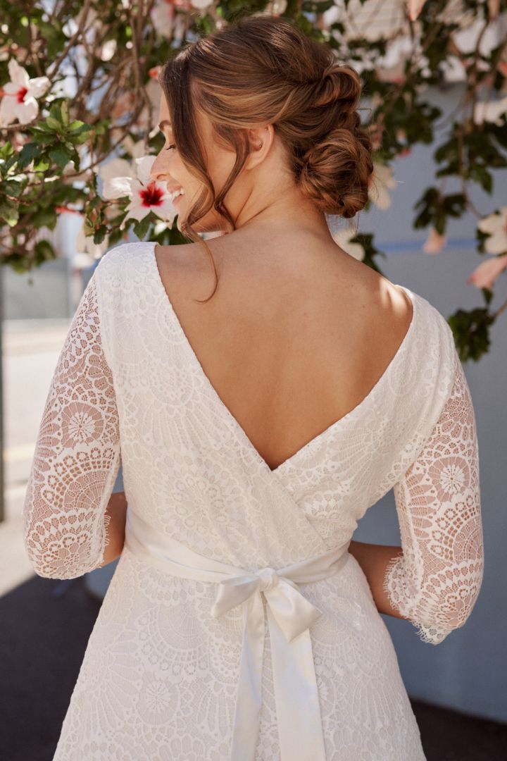 A-Line Maternity Wedding Dress with Back Cut-Out
