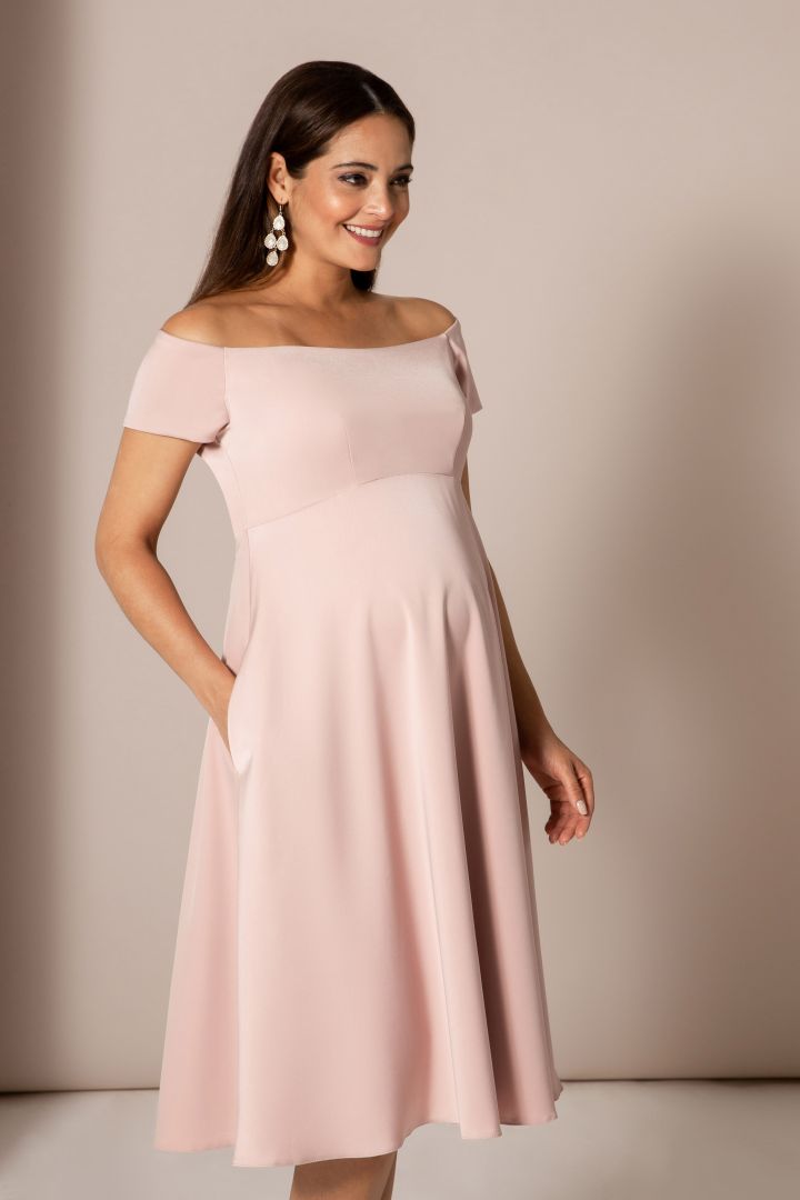 Maternity Dress with Submarine Neckline, Mellow Rose