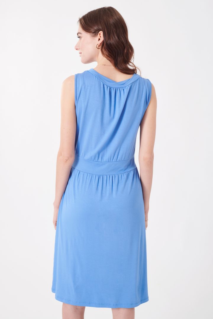 Ecovero Maternity and Nursing Dress Periwinkle Blue