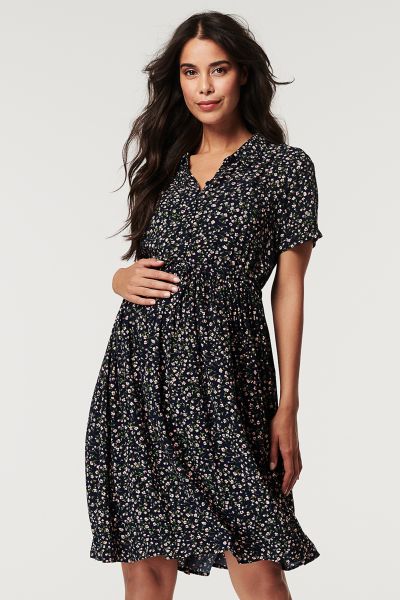 Maternity and Nursing Dress with Allover Print