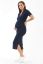 Preview: Figurbetontes Ribbed Umstands- und Still-Polokleid navy