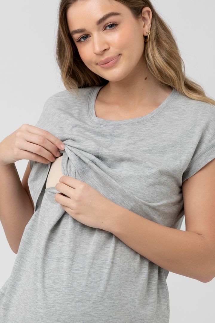 Maternity and Nursing T-Shirt light gray