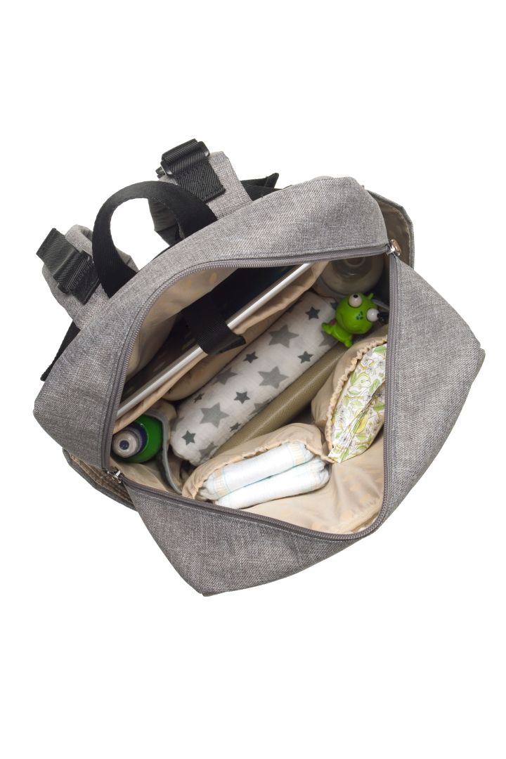 Baby-Changing Backpack with Laptop Pocket grey