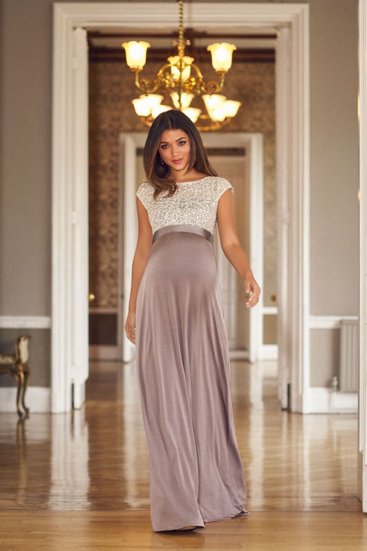 Festive Maternity gown with sash
